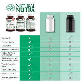 Capsules de riz rouge Natural Nutra sur fond neutre