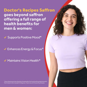 Capsules de safran Doctor's Recipes sur fond blanc