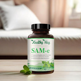 Capsules de SAM-e HealthyWayRx dans un verre