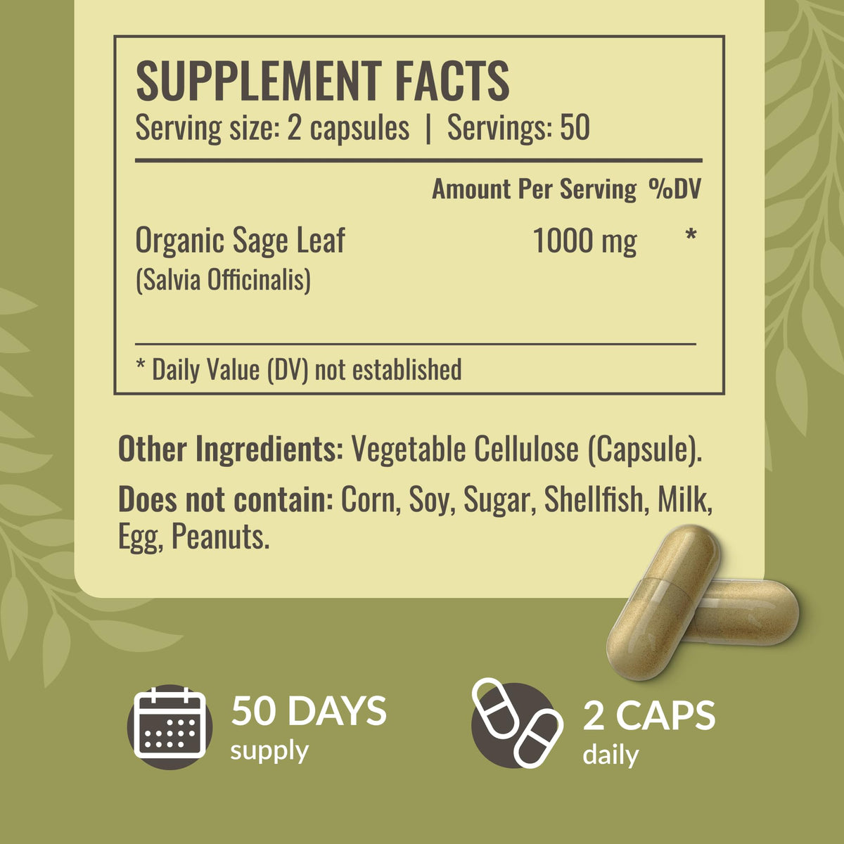 Capsules de sauge HERBAMAMA sur une surface en bois