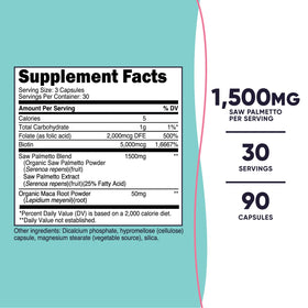 Capsules de Saw Palmetto Nutricost sur une surface blanche