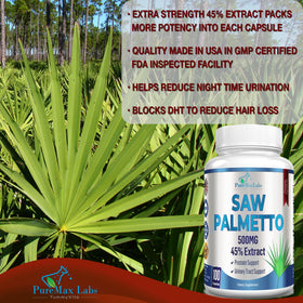 Capsules de Saw Palmetto YUMMYVITE sur une surface blanche