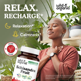 Capsules de schisandra Wild & Organic montrant le design lisse