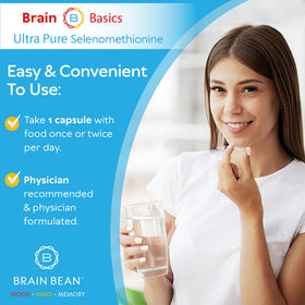 Capsules de sélénium Ultra-Pur Brain Bean dans un bol
