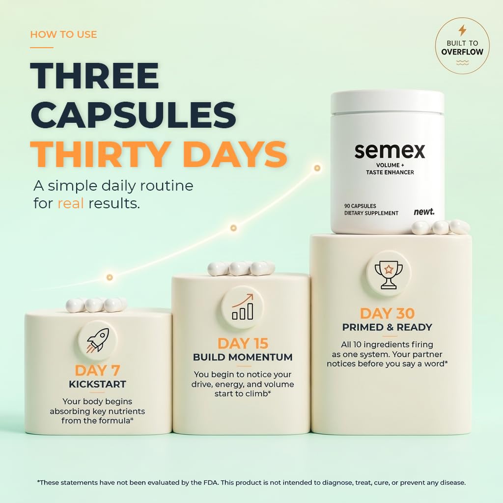 Capsules de SEMEX™ Volume support de Newt sur une surface blanche