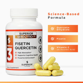 Capsules de Senolytic+ dans un verre