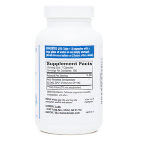 Capsules de Serrapeptase Biomedic Labs RX en gros plan