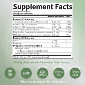 Capsules de Serrapeptase MARYRUTH'S sur une table en bois