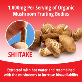 Capsules de Shiitake ENCAPSULATE sur une table en bois