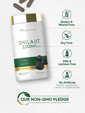 Capsules de Shilajit Carlyle côte à côte avec d'autres compléments