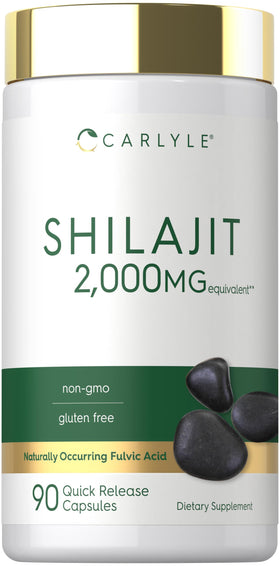 Capsules de Shilajit Carlyle vue de face avec emballage