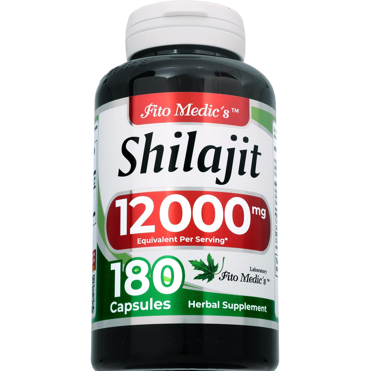 Capsules de shilajit FITO MEDIC'S sur un fond blanc