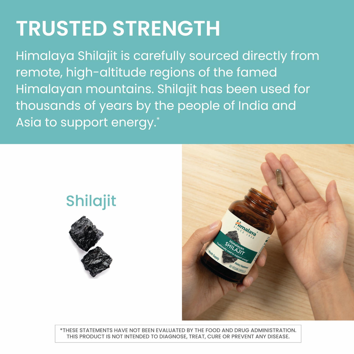 Capsules de Shilajit Himalaya sur fond blanc