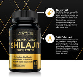 Capsules de Shilajit Himalayen Atlantis Nutrition, prise en main