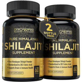 Capsules de Shilajit Himalayen Atlantis Nutrition, vue de face