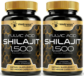 Capsules de Shilajit Himalayen WELLNESS LABSRX 1500mg, vue de face