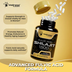 Capsules de Shilajit Himalayen WELLNESS LABSRX, vue de haut