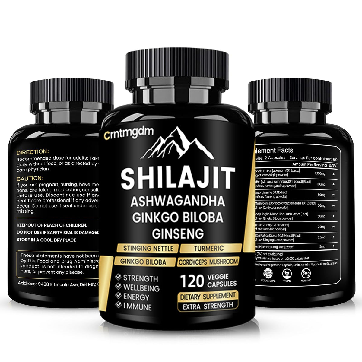 Capsules de Shilajit Juebingy dans une main