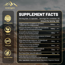 Capsules de Shilajit Juebingy sur fond blanc
