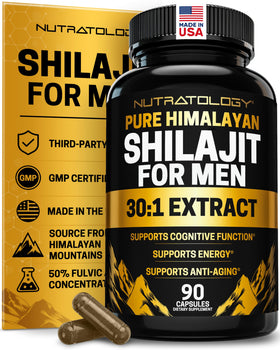 Capsules de Shilajit Nutratology 500mg, boîte de 90 capsules