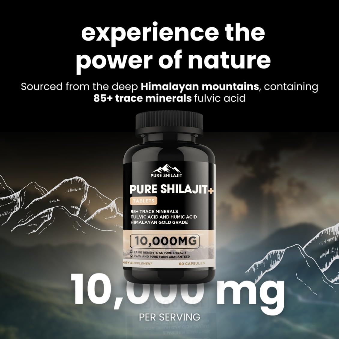 Capsules de Shilajit Pur dans un environnement naturel