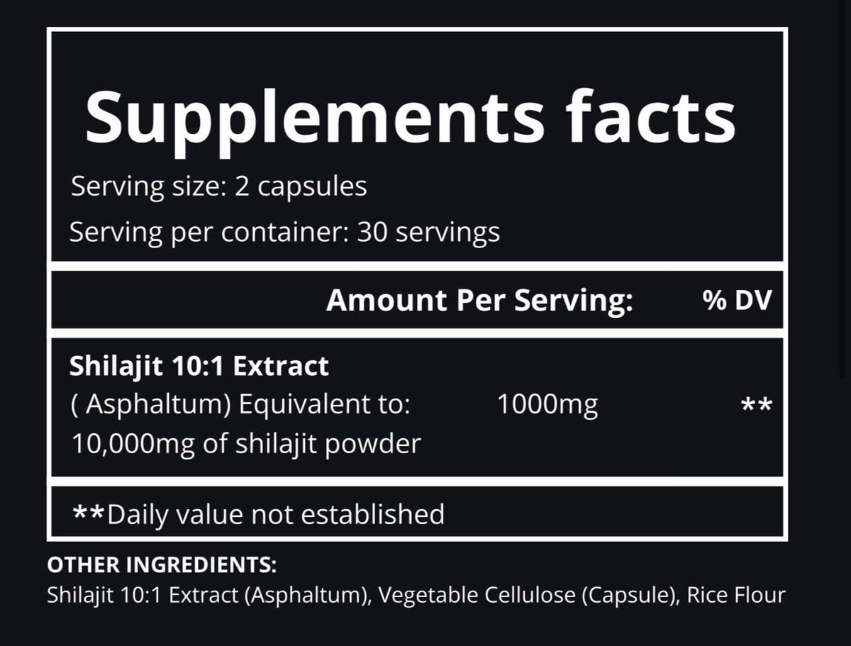 Capsules de Shilajit Pur PURE HEALTH MAX avec un verre d'eau
