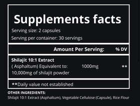 Capsules de Shilajit Pur PURE HEALTH MAX avec un verre d'eau