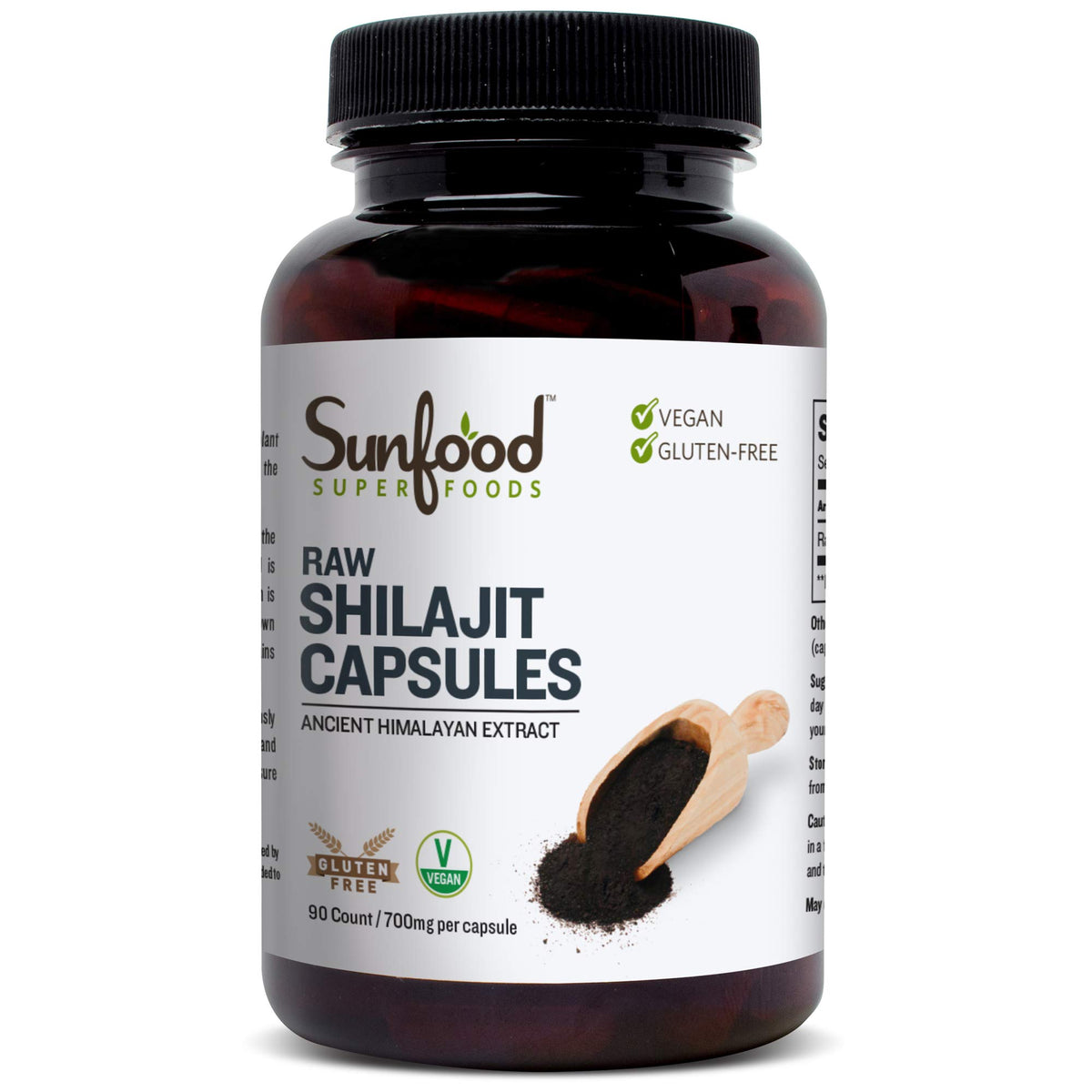 Capsules de Shilajit Sunfood Superfoods 90 unités vue de face
