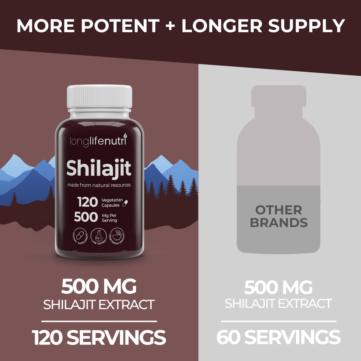 Capsules de Shilajit sur une table en bois