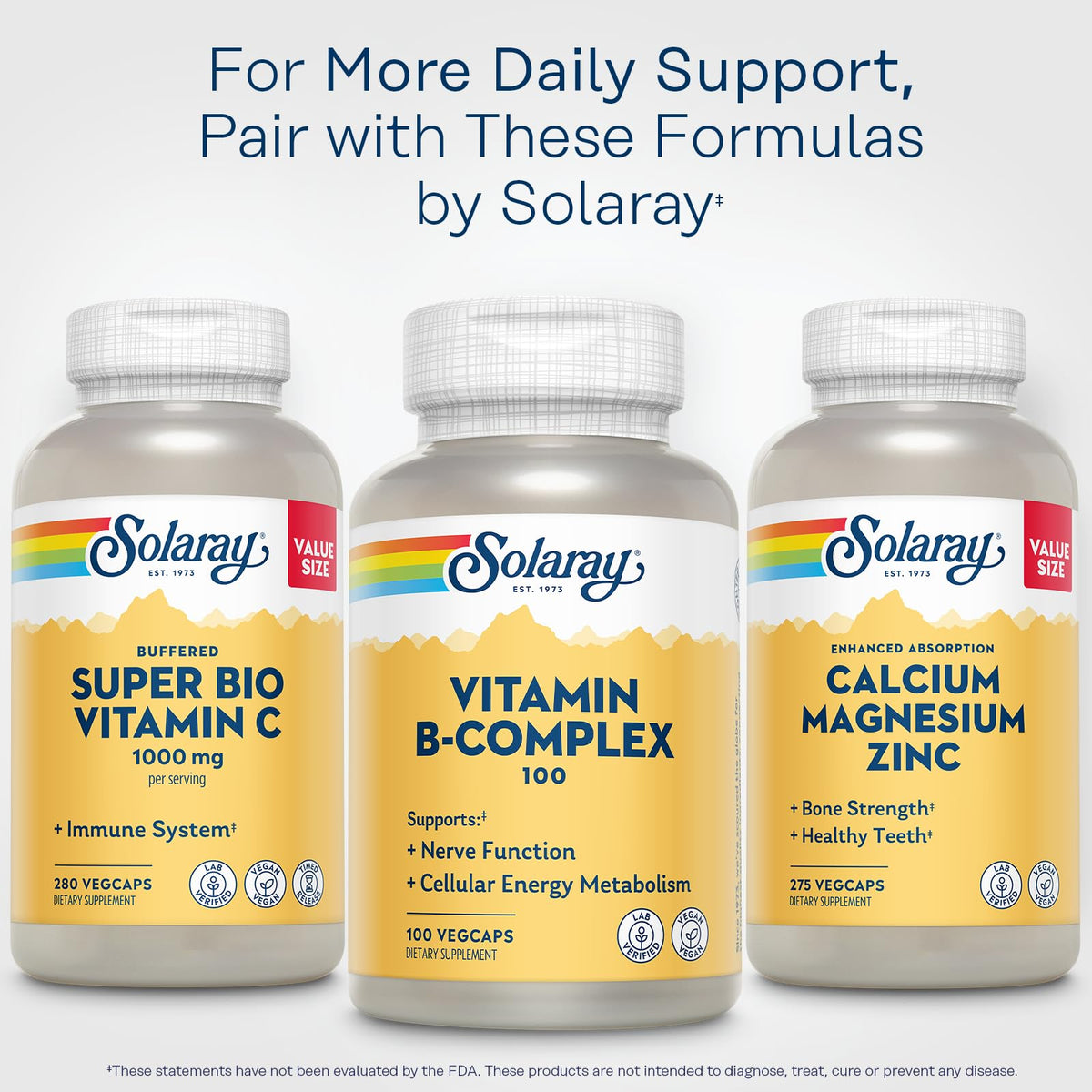 Capsules de SOLARAY Complexe de Vitamines B dans un verre