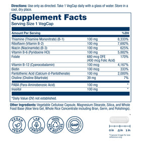 Capsules de SOLARAY Complexe de Vitamines B sur une table