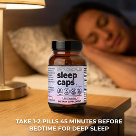 Capsules de Sommeil Santa Cruz Paleo sur une table en bois