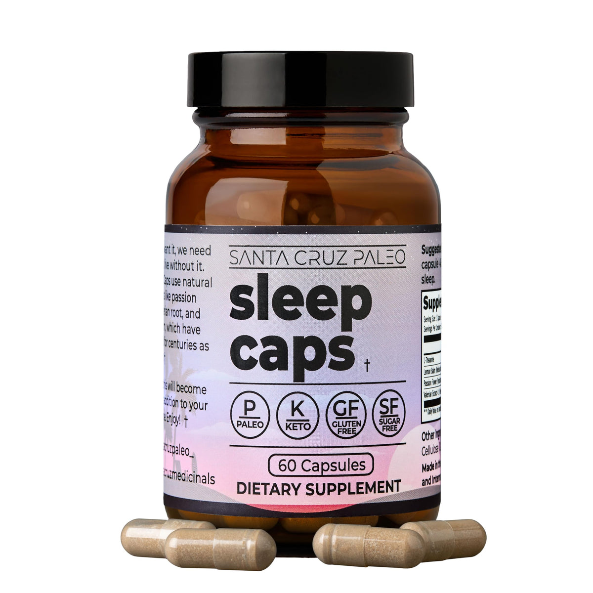 Capsules de Sommeil Santa Cruz Paleo, vue de face avec l'emballage