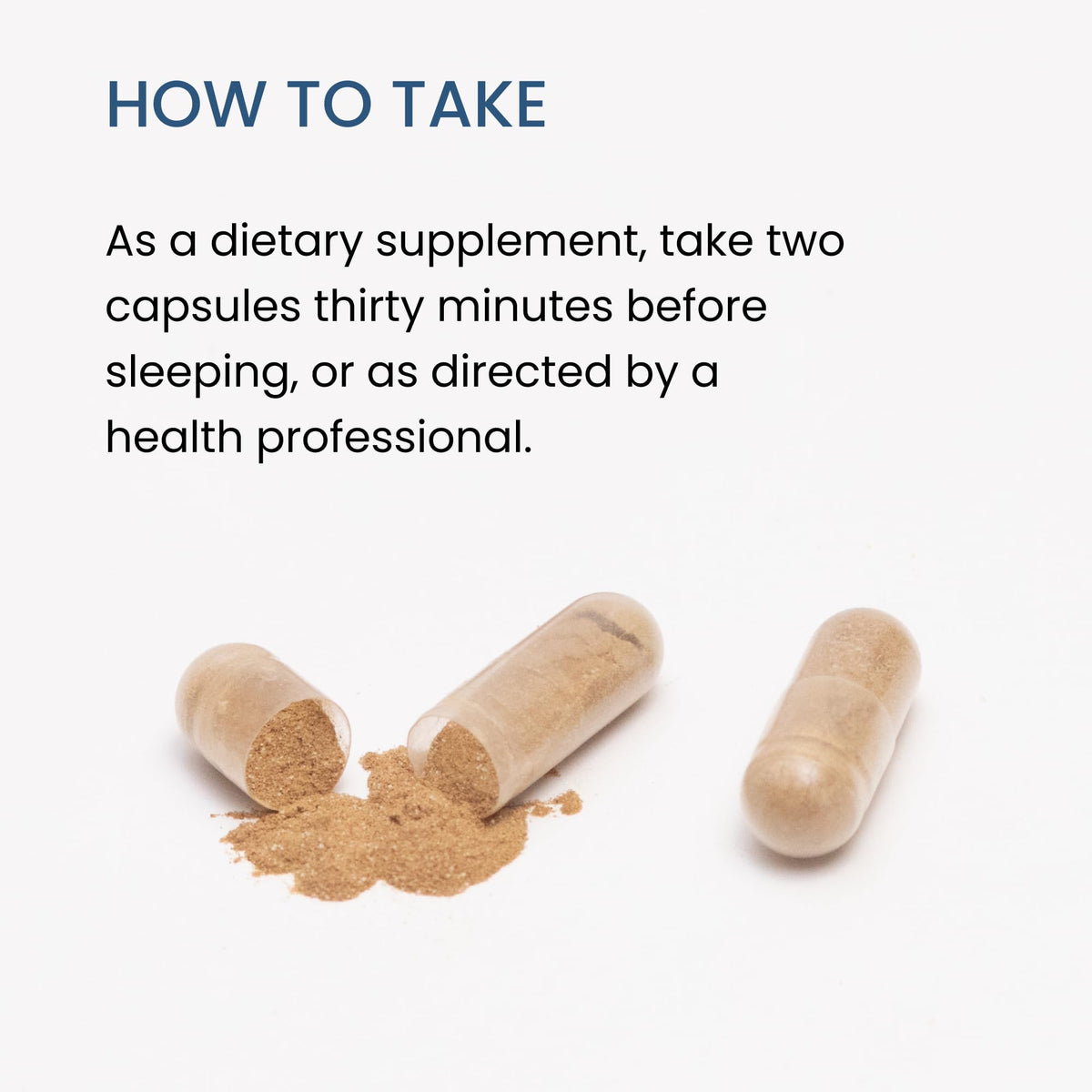 Capsules de sommeil The Wellness Company, présentation sur un fond neutre