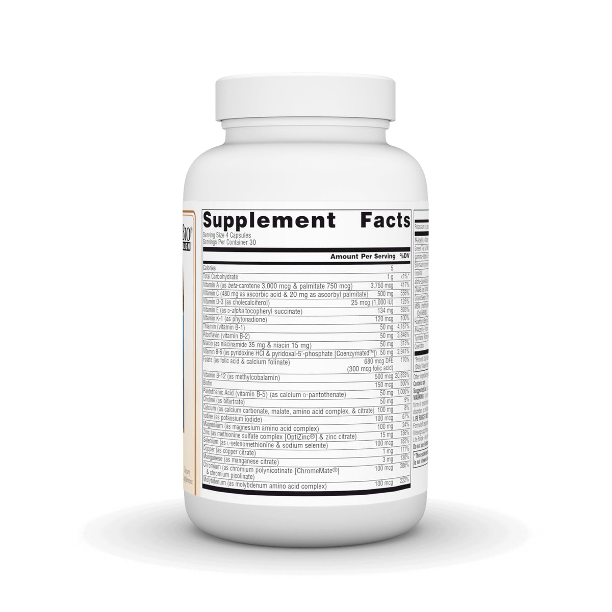 Capsules de Source Naturals Life Force Multiple, présentation sur fond blanc