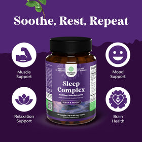 Capsules de soutien au sommeil Natures Craft sur fond blanc