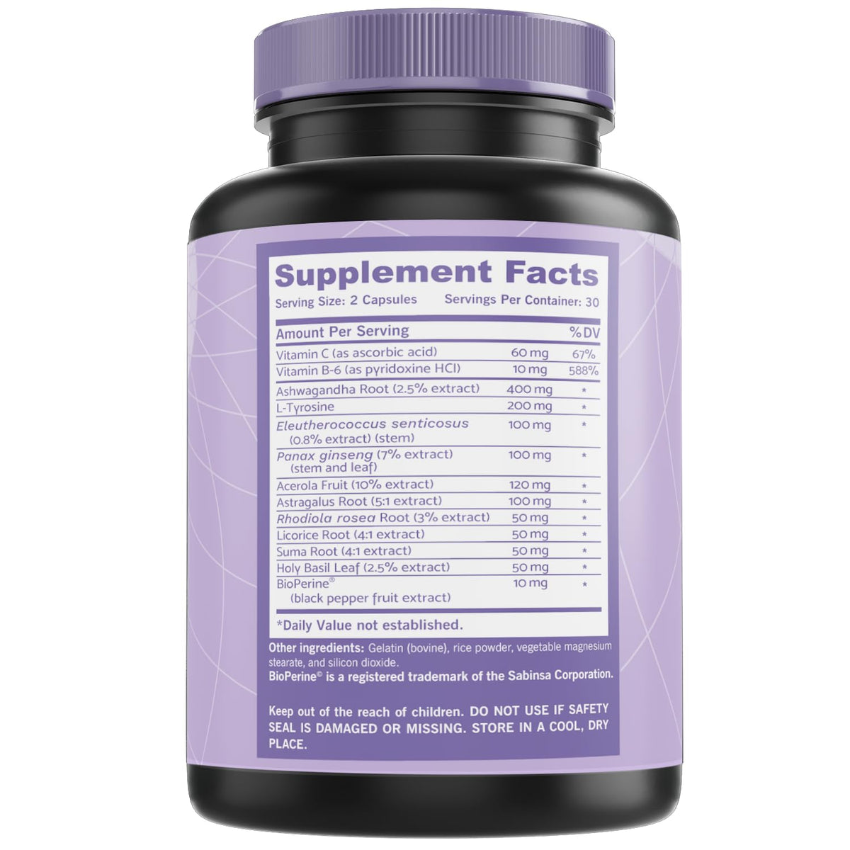 Capsules de soutien surrénalien PLANTFUL RESEARCH sur fond blanc
