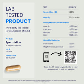 Capsules de spermidine Chemist Labs sur une table en bois