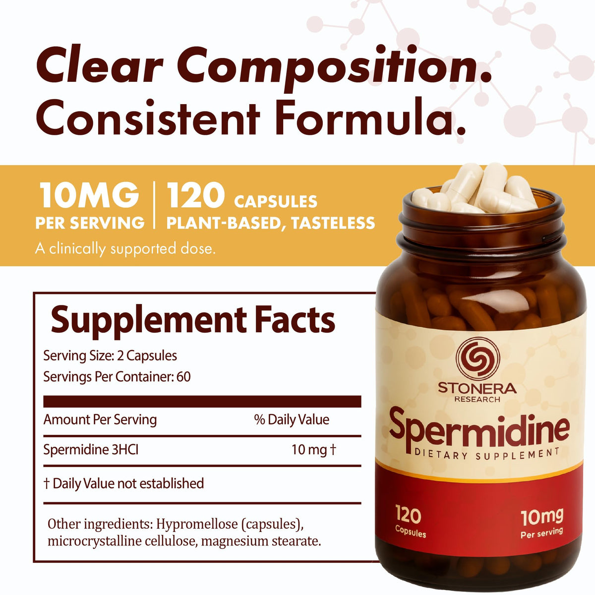 Capsules de spermidine STONERA dans une main