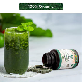 Capsules de spiruline bio NUTRINPRO ouvertes