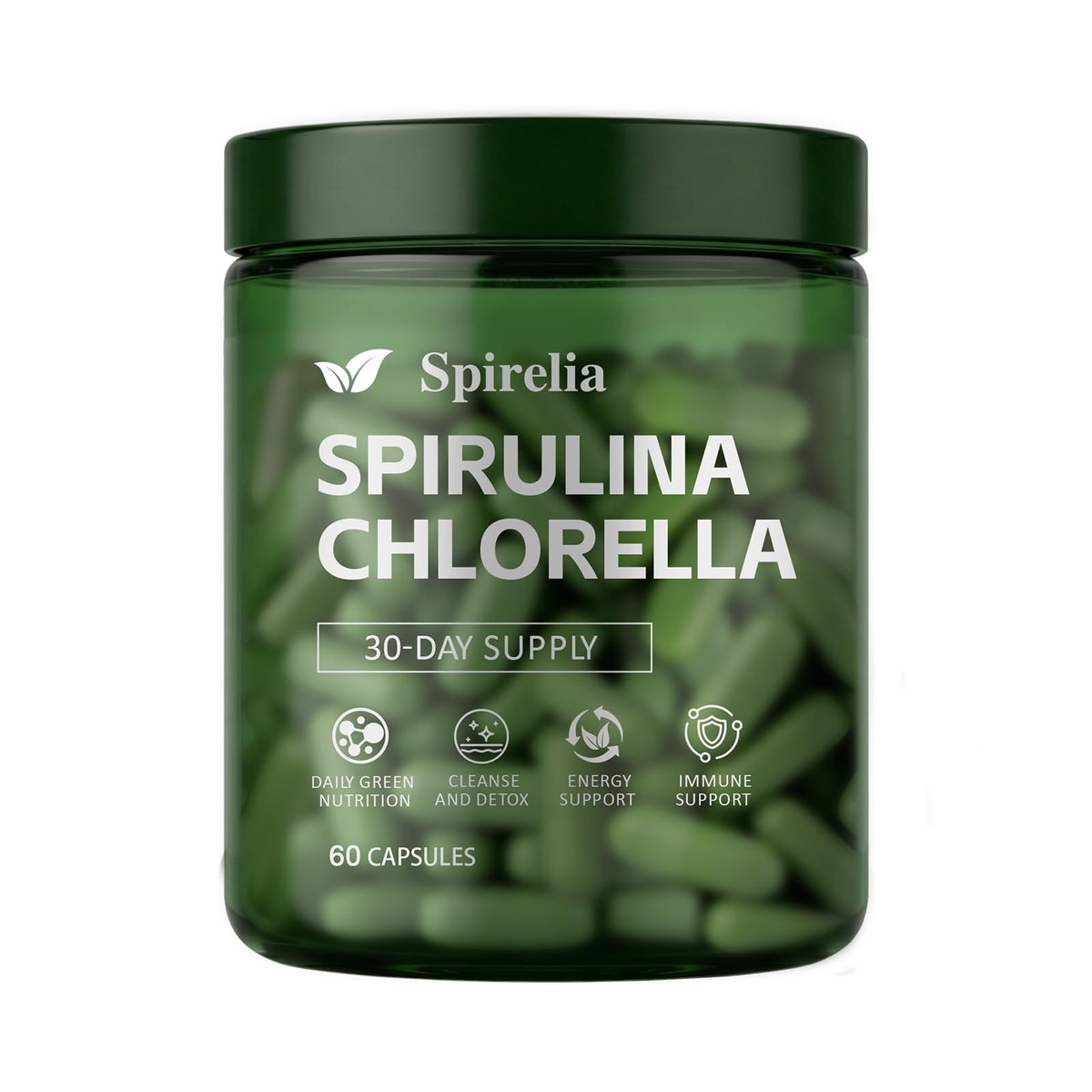 Capsules de Spiruline et Chlorelle Enerra en boîte vue de face