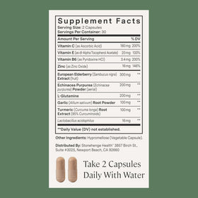 Capsules de Stonehenge Health Complément Alimentaire 10-en-1 sur une table