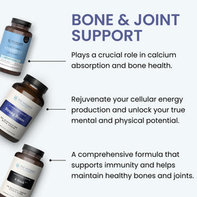 Capsules de Strong Bones sur une table avec lumière naturelle