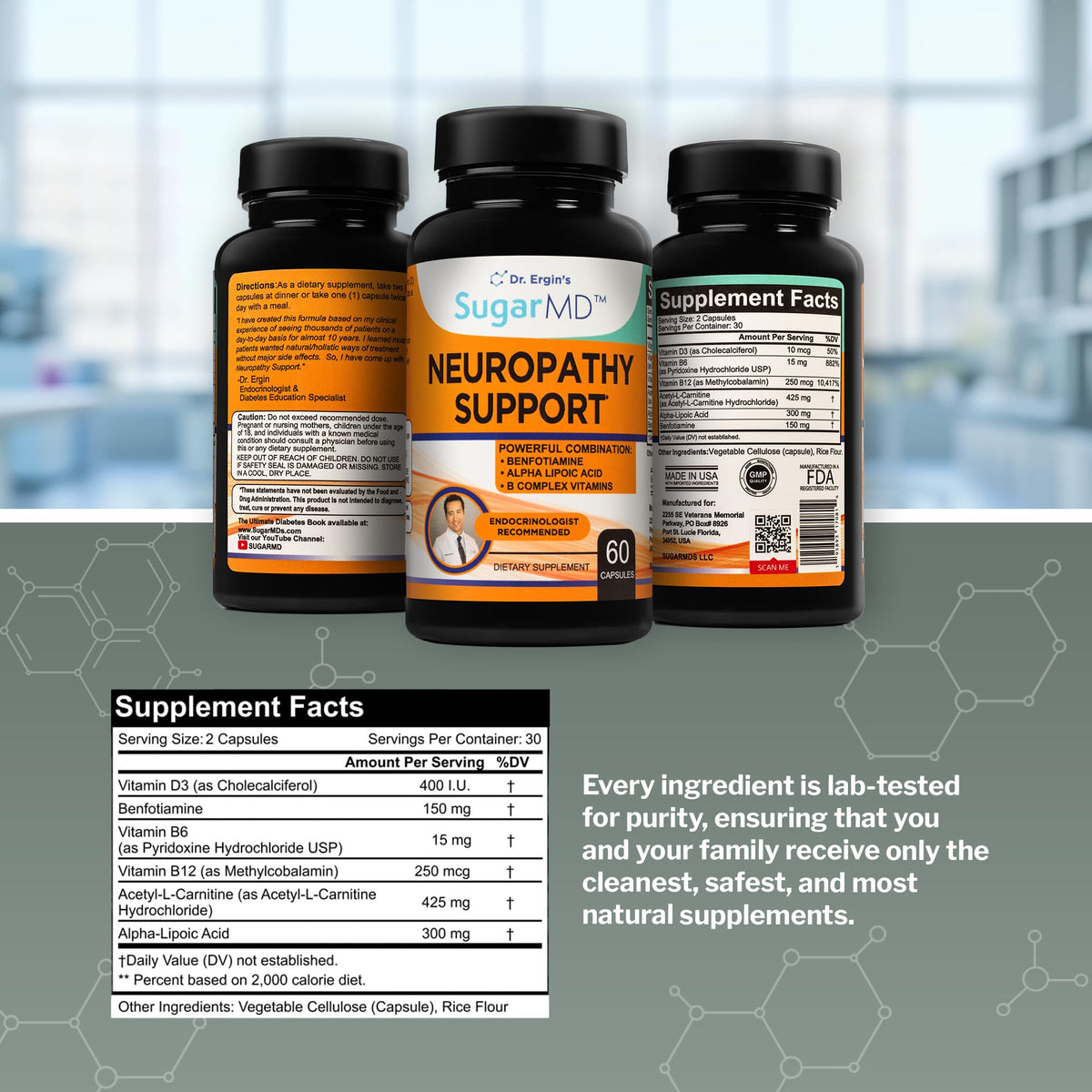 Capsules de SugarMD Complément Alimentaire Neuropathie dans une main