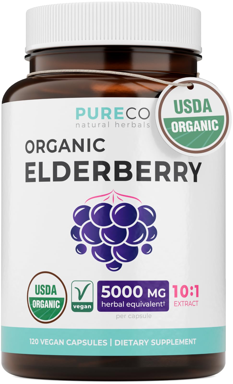 Capsules de Sureau Bio PURE CO 500mg vue de face