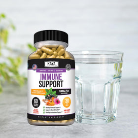 Capsules de Sureau Kaya Naturals ouvertes montrant le contenu