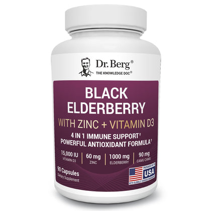Capsules de Sureau Noir Dr. Berg Nutritionals, 90 unités, vue de face