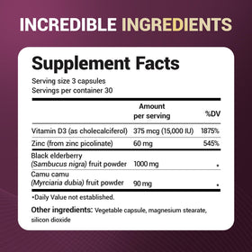 Capsules de Sureau Noir Dr. Berg Nutritionals dans une main