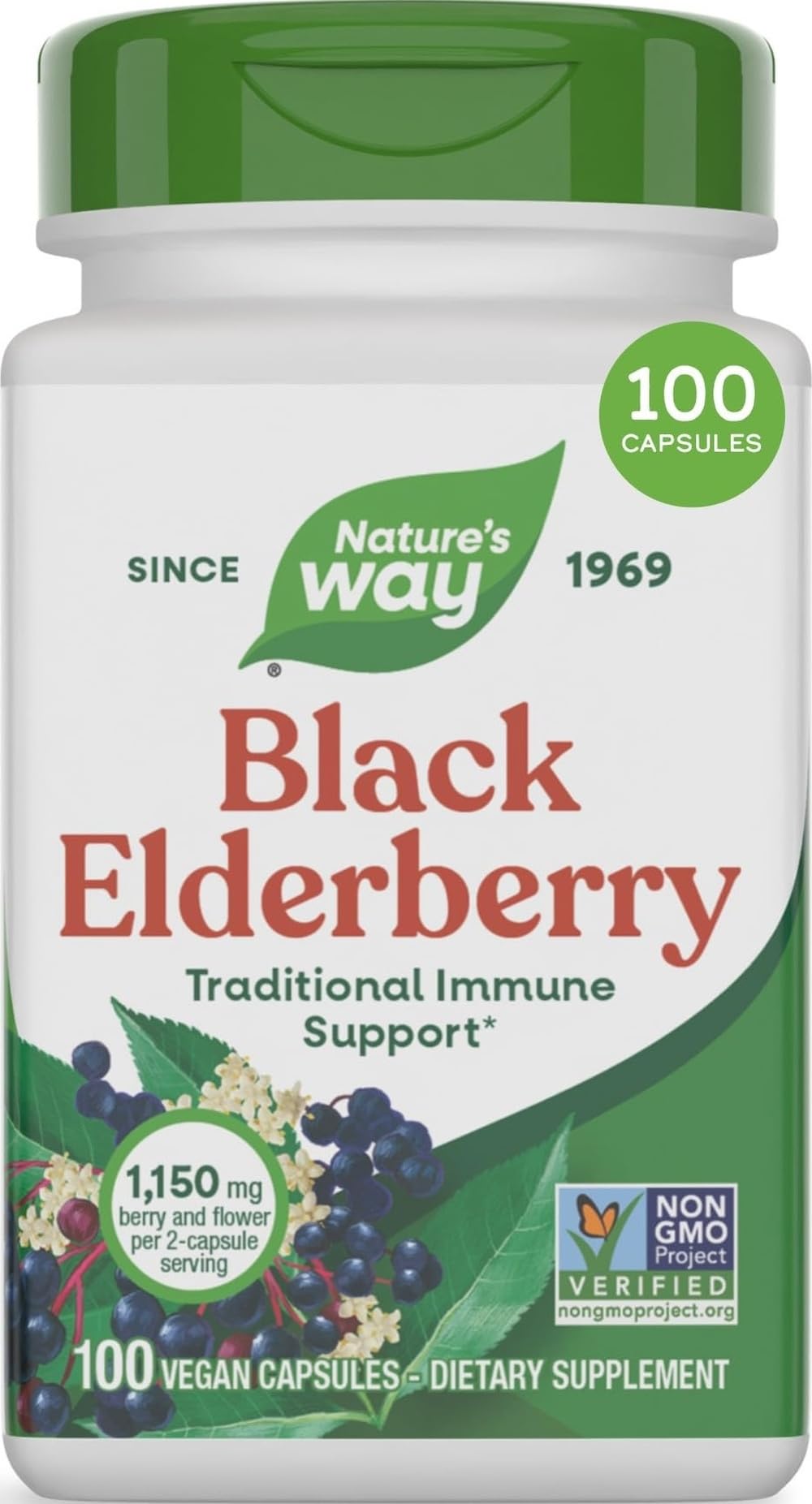Capsules de Sureau Noir Nature's Way 100 ct vue de face