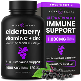 Capsules de Sureau NutraChamps 1000mg, vue de face